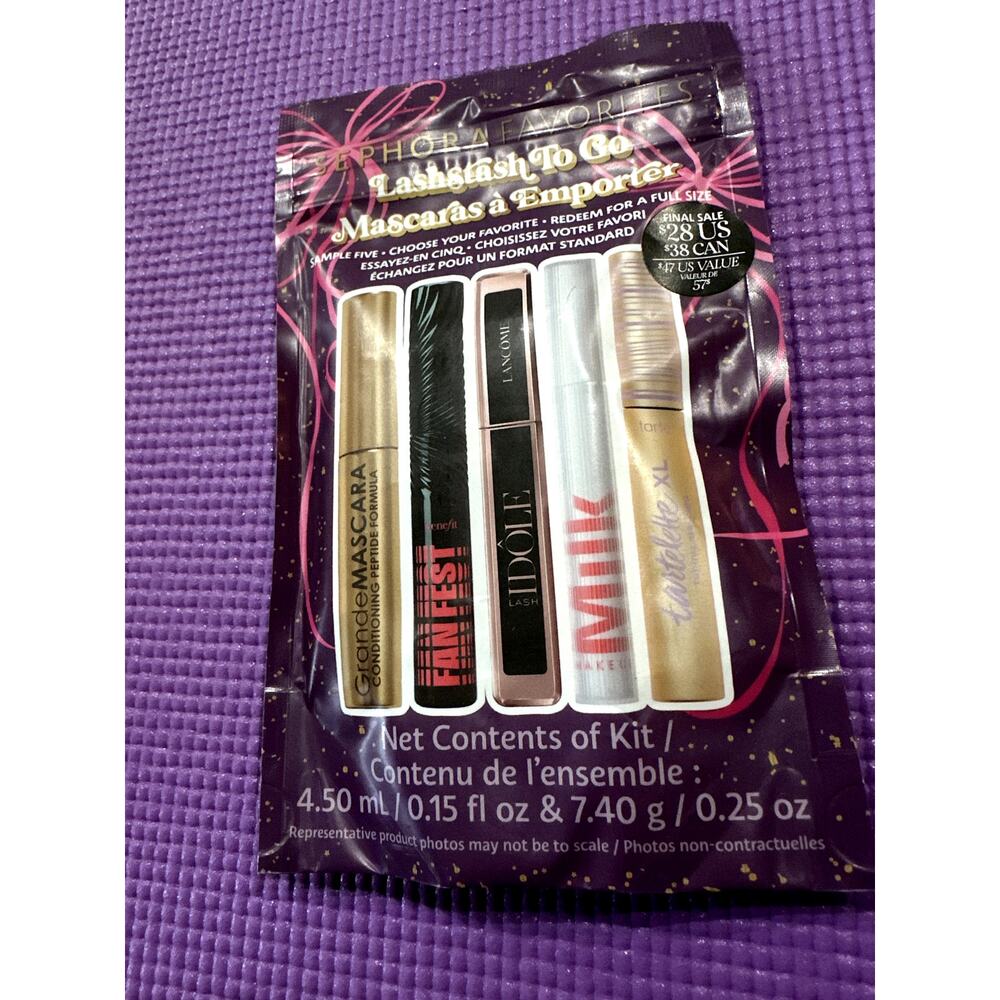 New Sephora Favorites Lashstash To Go 5 Mini Mascara Lot Set with certificate